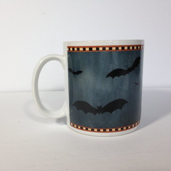 Pumpkin Hollow David Carter Brown Owls & Bats Ceramic Coffee Mug Halloween - Picture 3 of 7